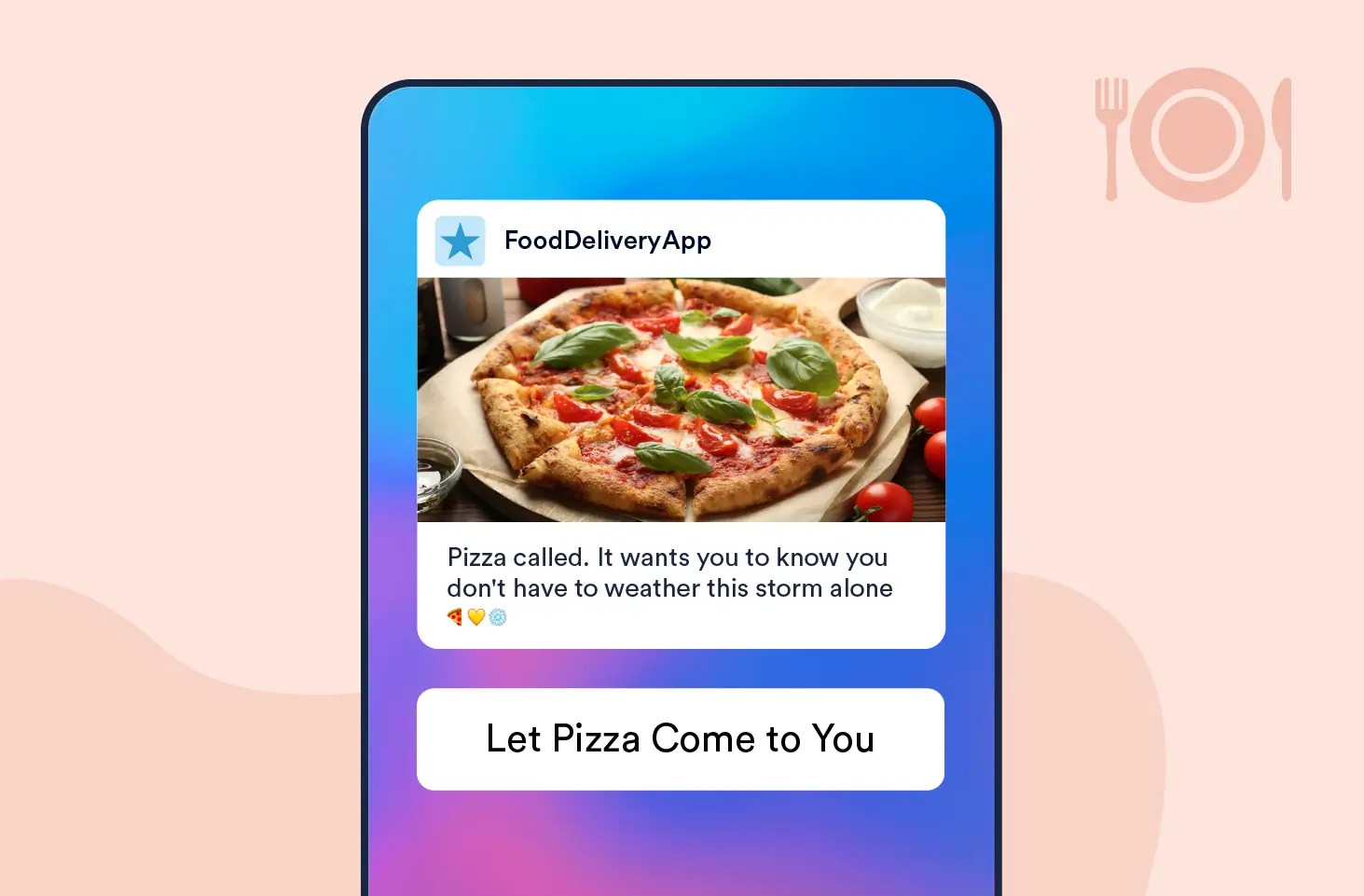 Push Notification template to Send Weather-Triggered Invitations to Order