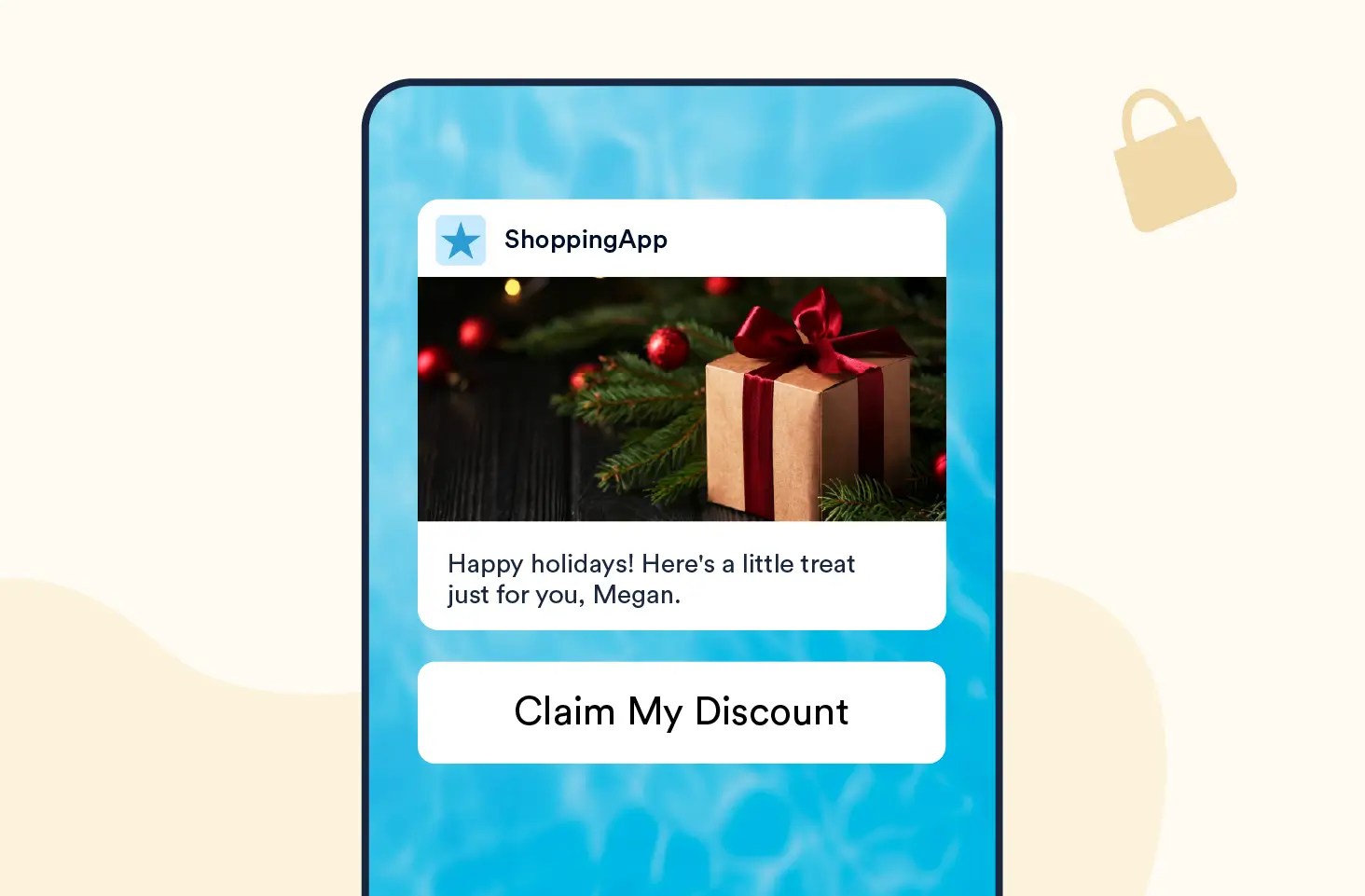 Push Notification template to Send a Holiday Offer or Discount copy