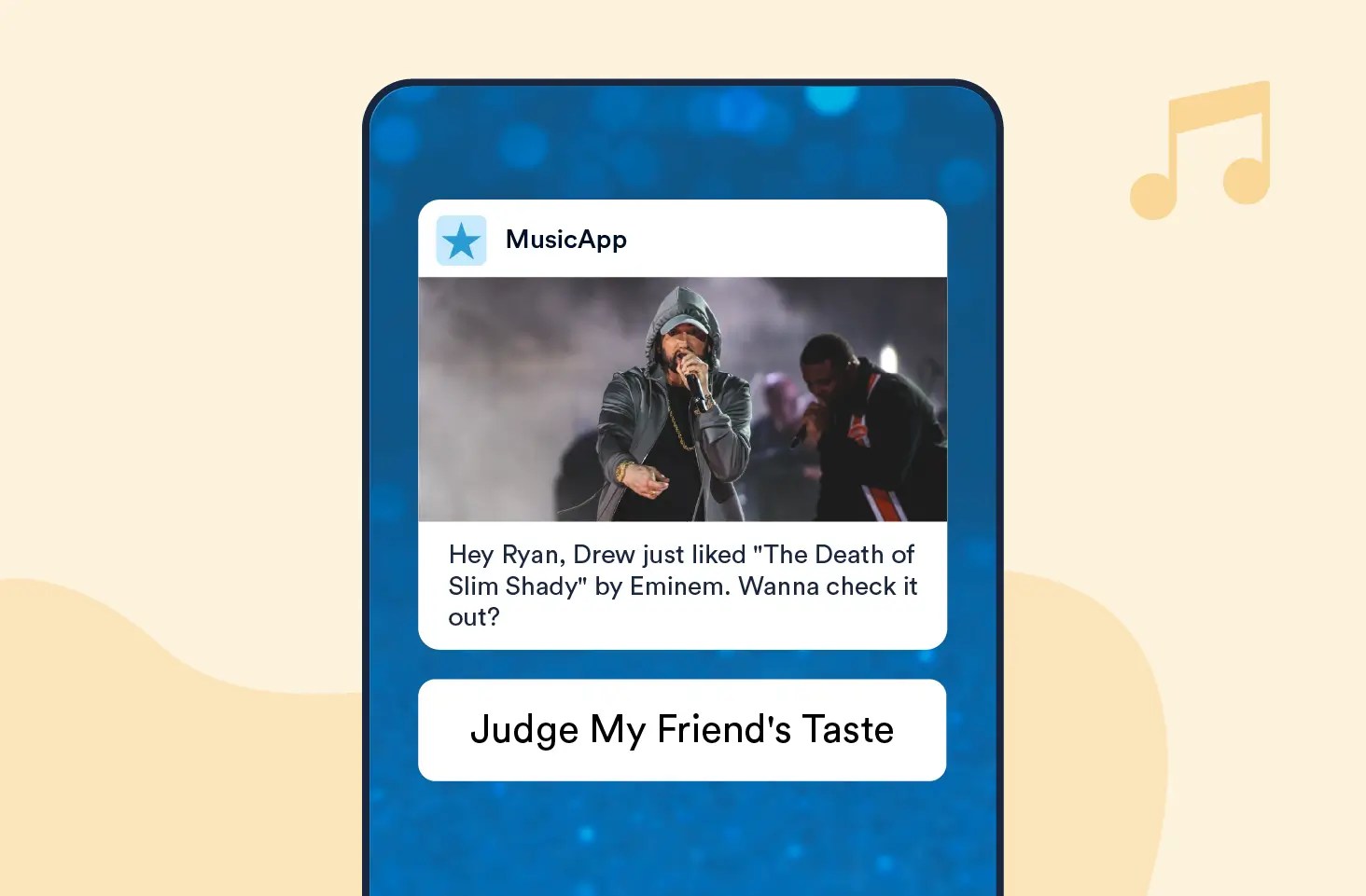 Push Notification template to use When User’s Friends Engage In-App