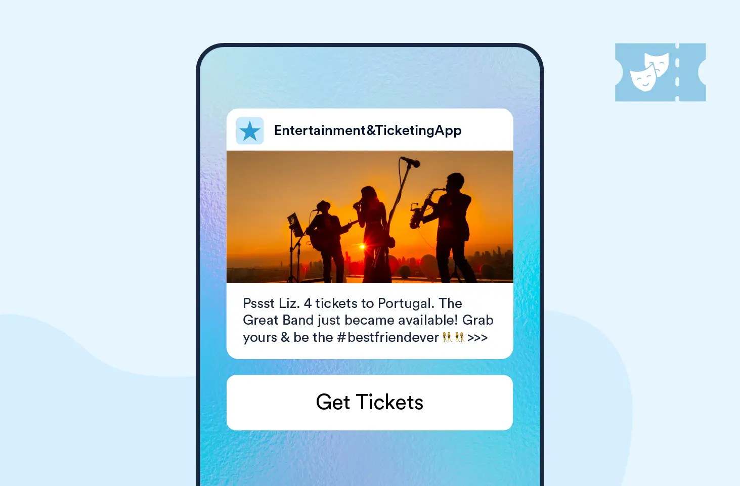 Push Notification templates you can use to Share Last-Minute Ticket Deals with Nearby Users