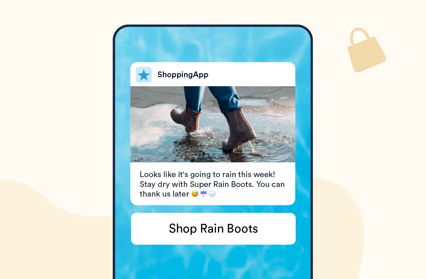 Push Notification templates you can use to Suggest a Weather Forecast-Specific Product