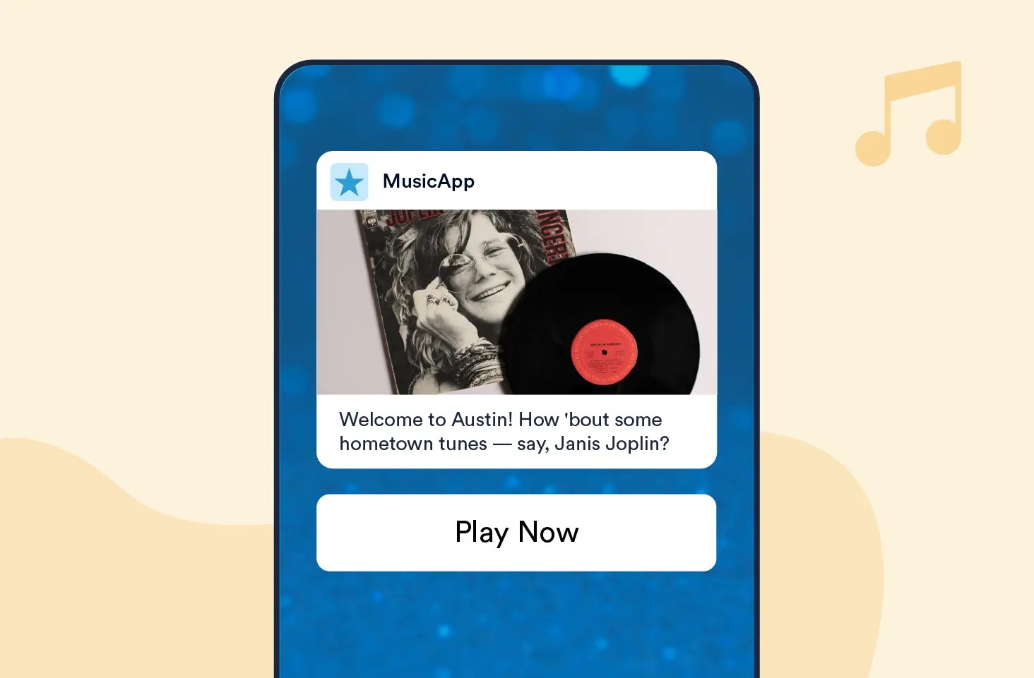 Push Notification templates you can use to Tie Music Suggestions to User Location