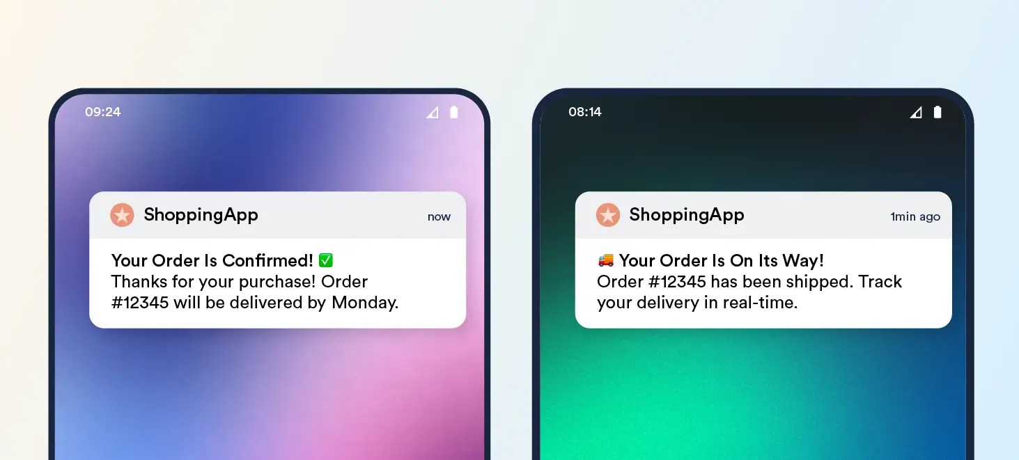 Transactional e-commerce push notifications
