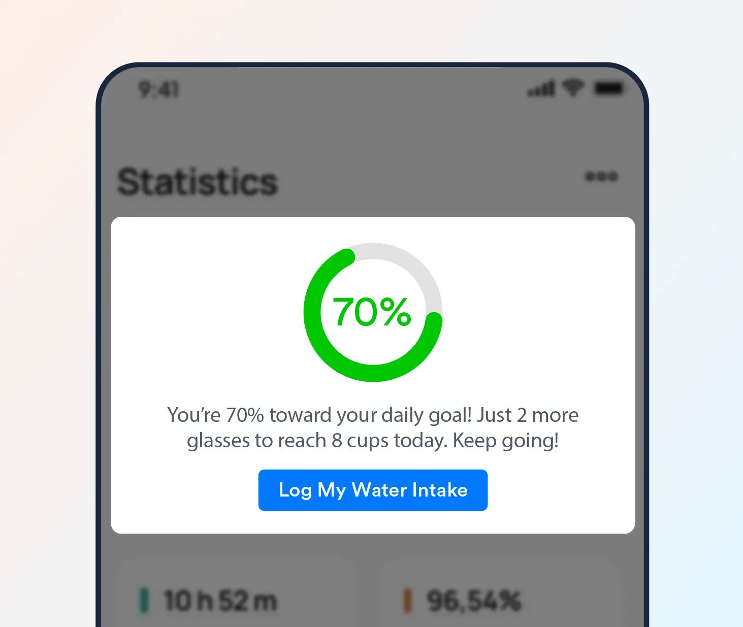 Goal-based in-app notifications example