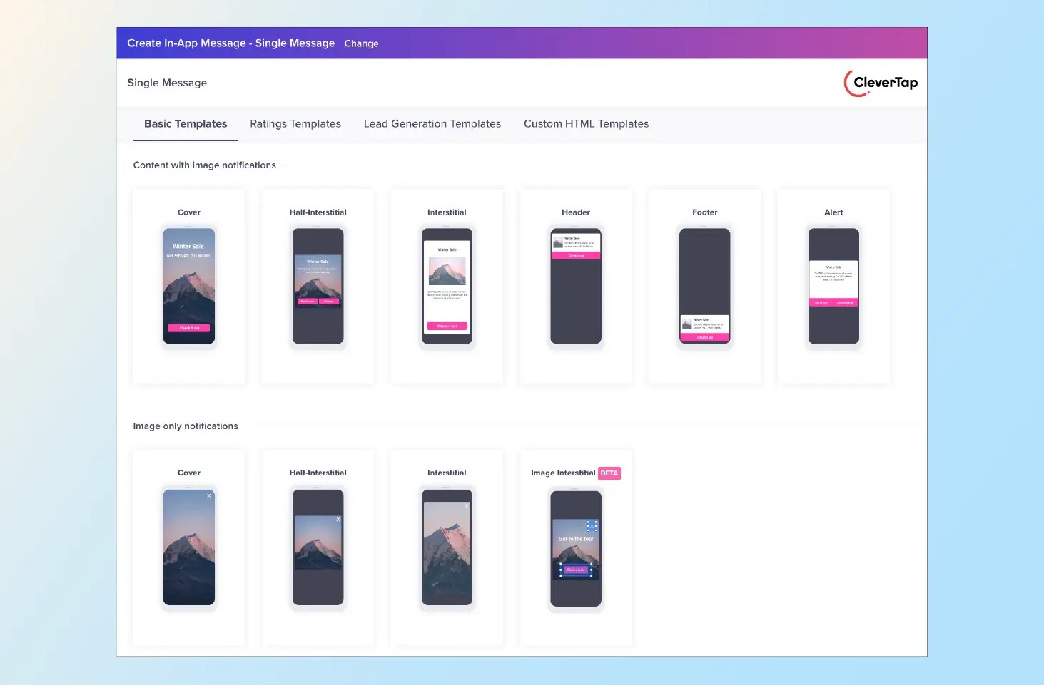 CleverTap's In-App Notification platform