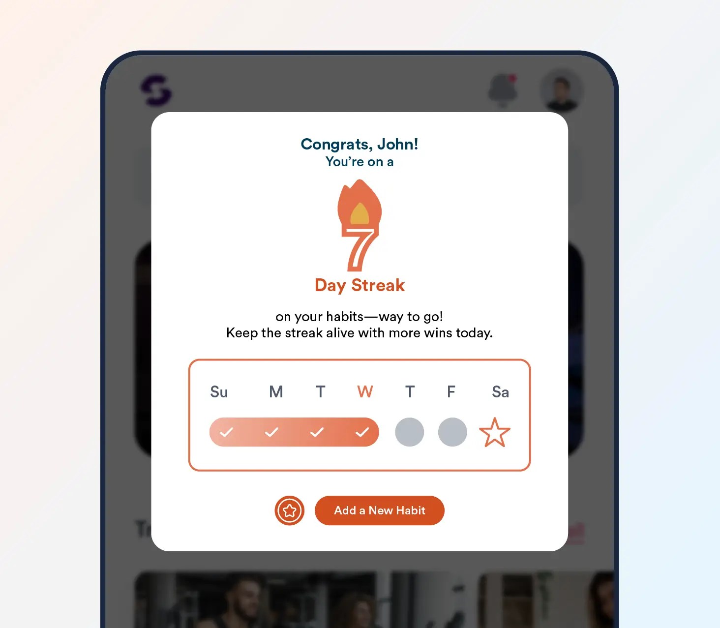 Usage Milestone in-app notification example