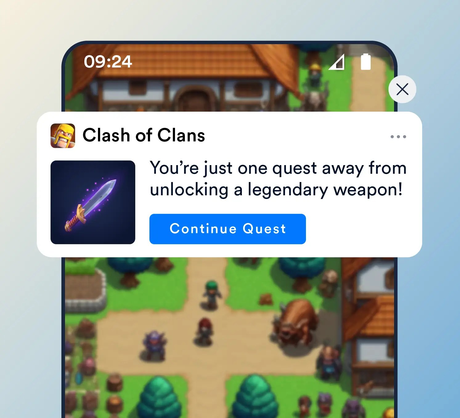 Gameplay Progression Push Notification Example