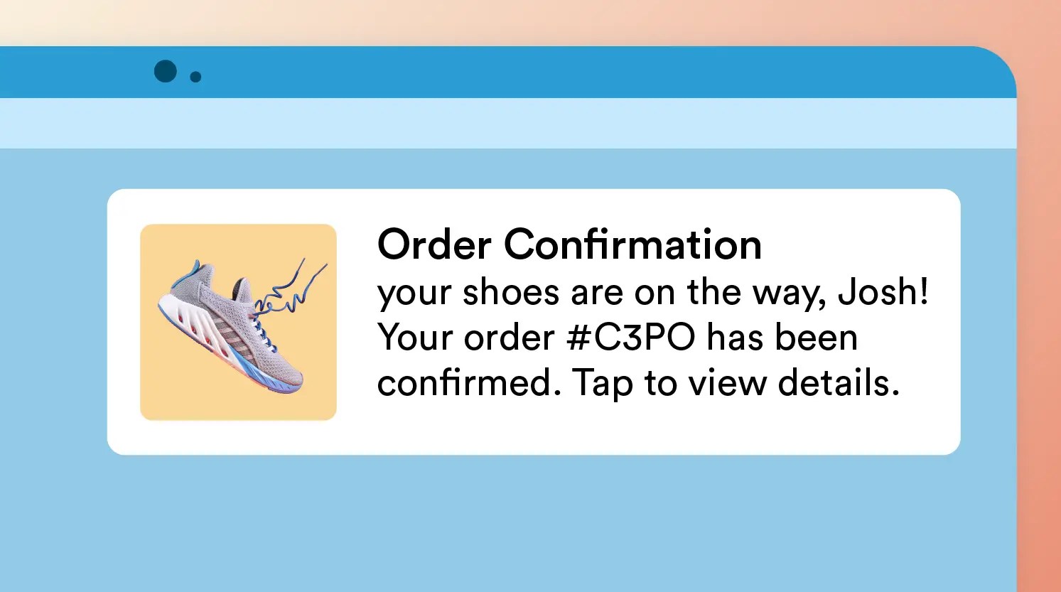 eCommerce Order Confirmation Push Notification Example