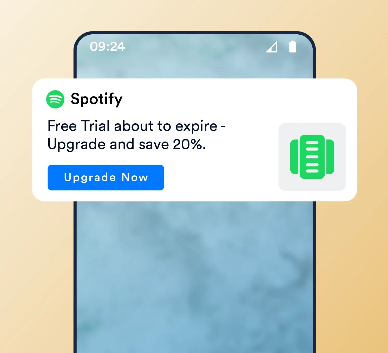 Subscription Service Renewal and Upgrade Push Notification Example