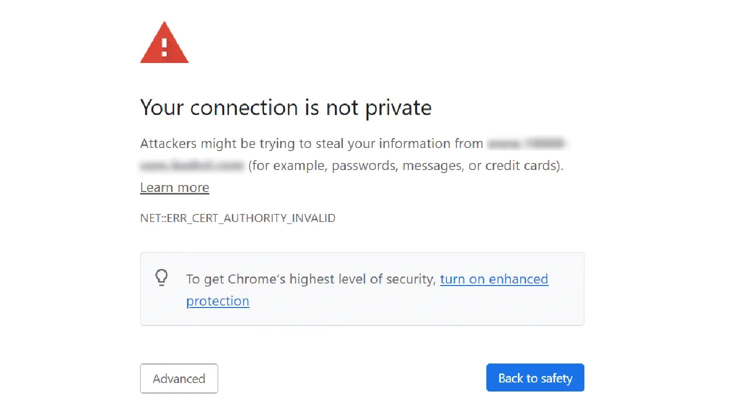 SSL warning may affect conversion rate