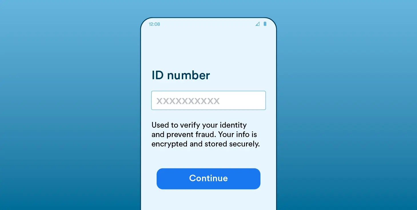 Fintech app onboarding example to highlight importance of privacy transperancy