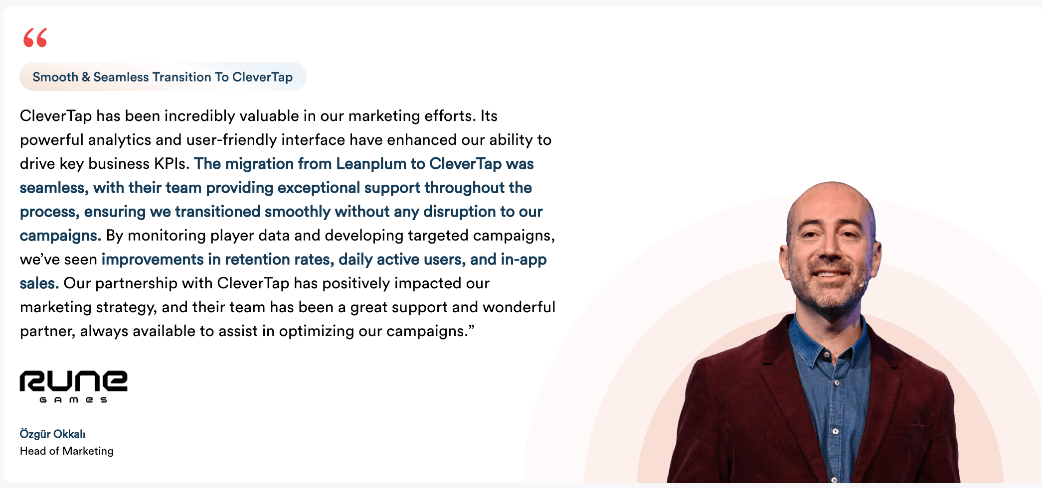 A CleverTap customer advocating for the platform and its impact