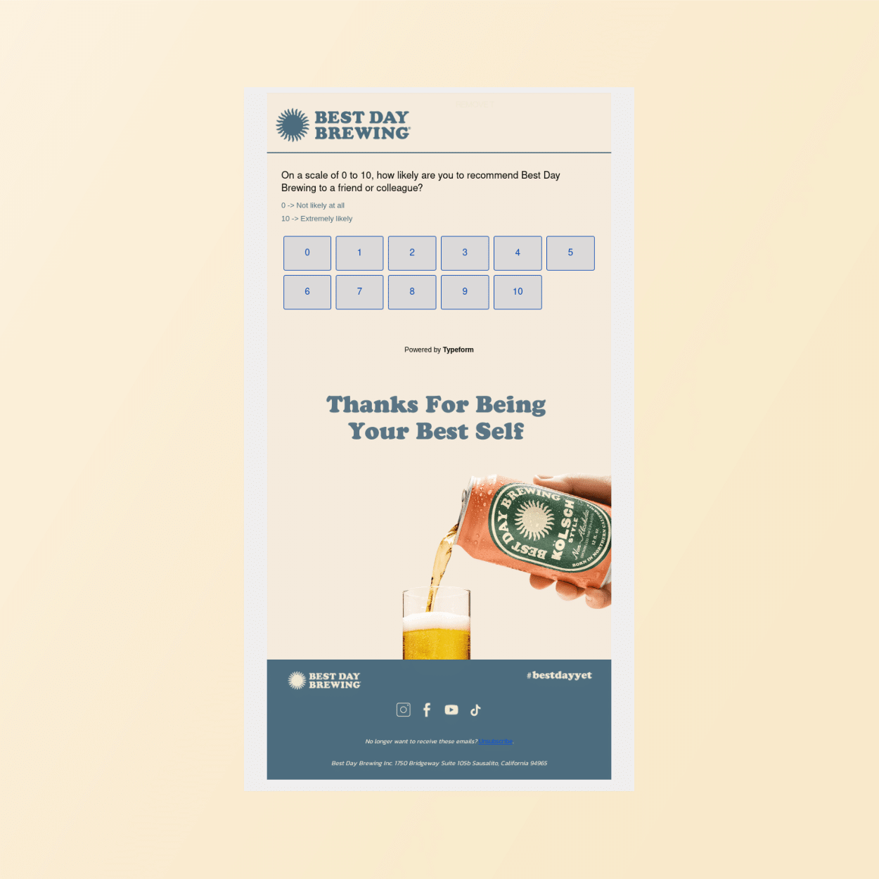 Email win-back campaign - Best Day Brewing