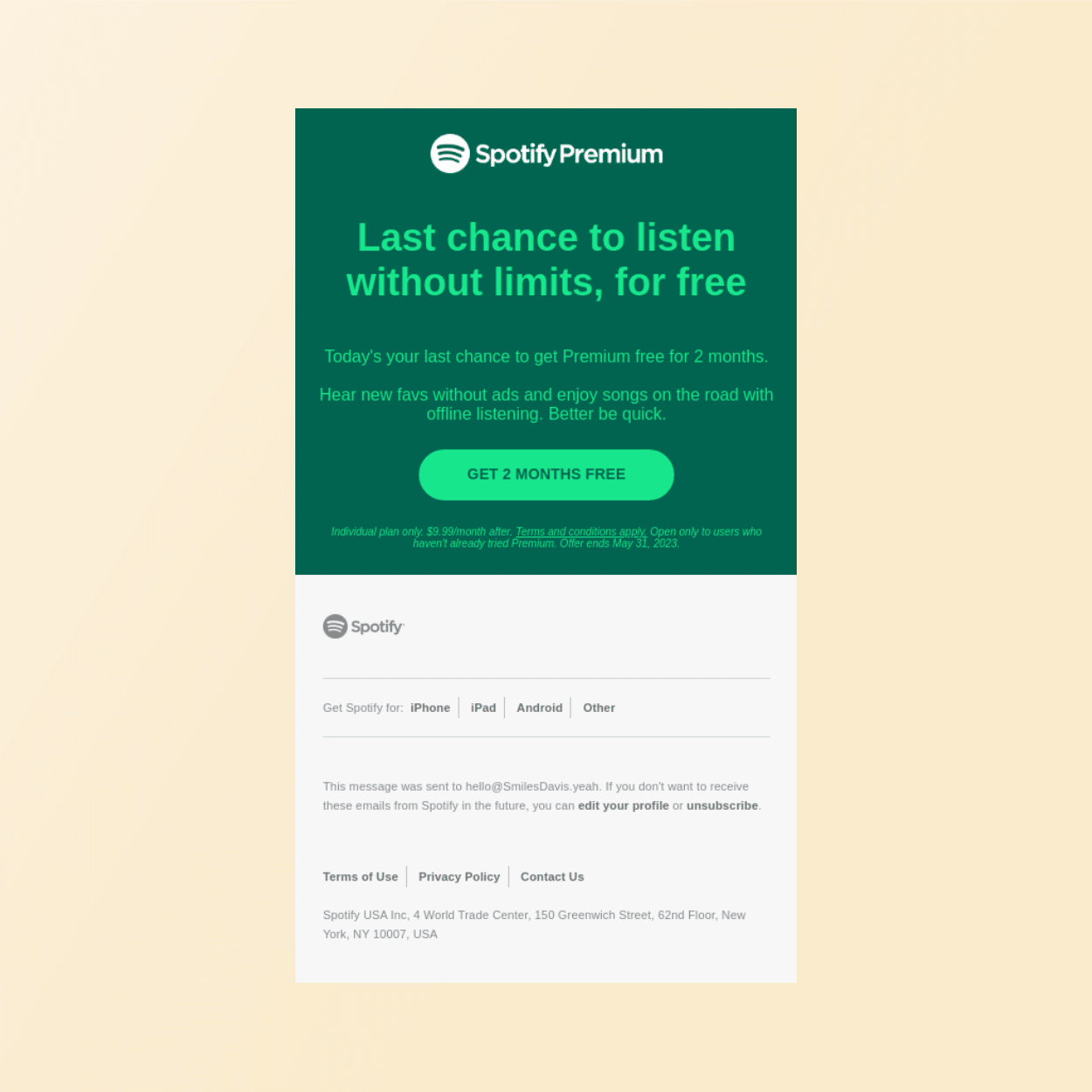 Email win-back campaign - Spotify