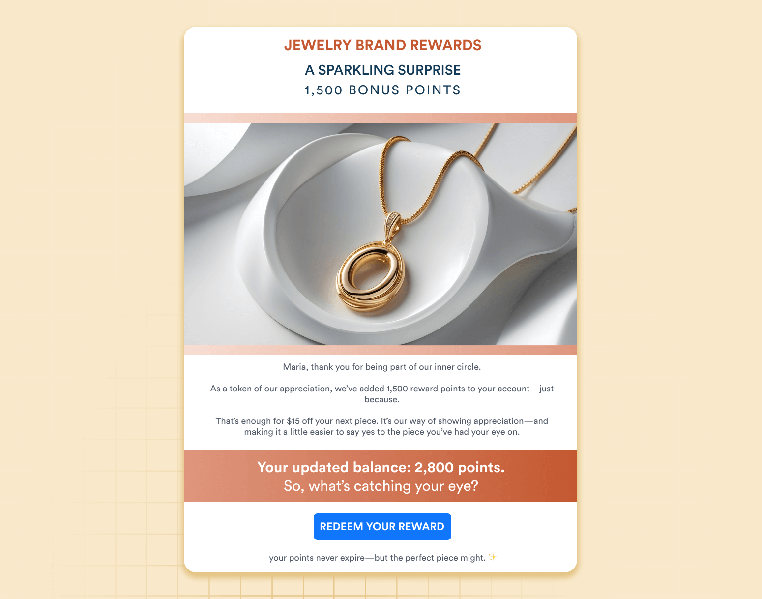 Sample Email Newsletter to Target High-Spending Users With Upsell Campaigns