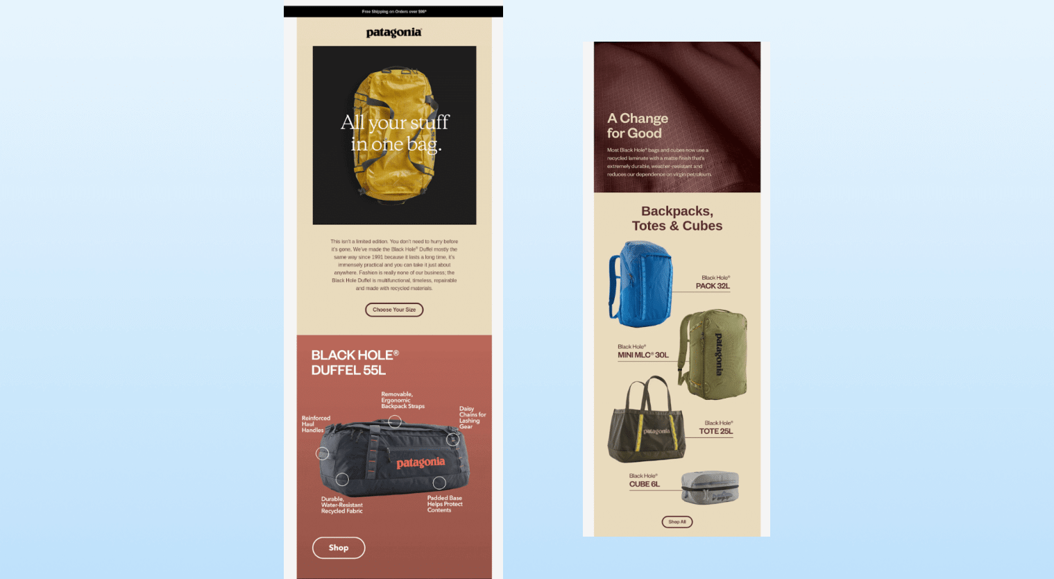 onboarding emails - Patagonia