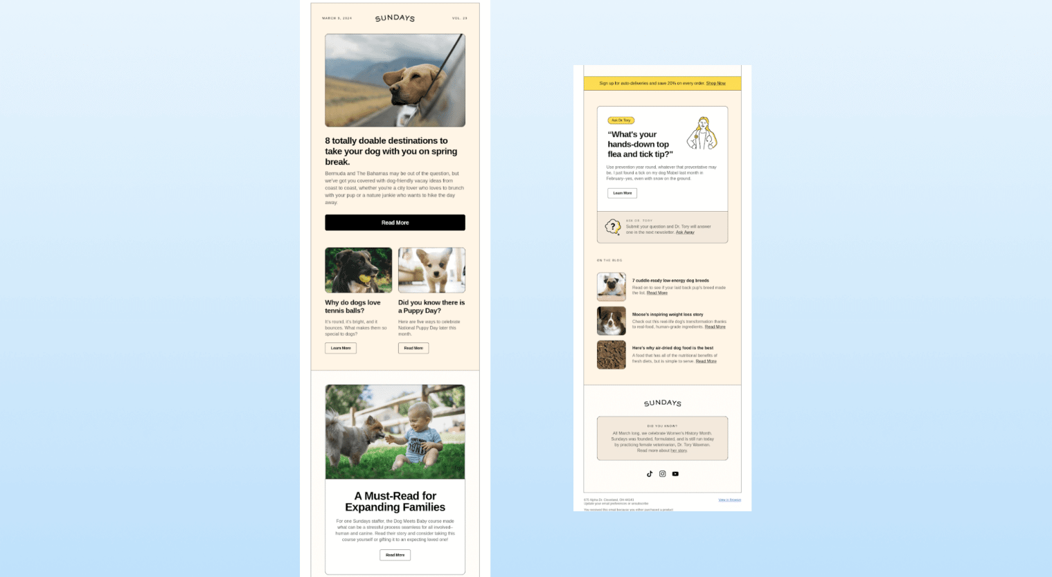 onboarding emails - Sundays
