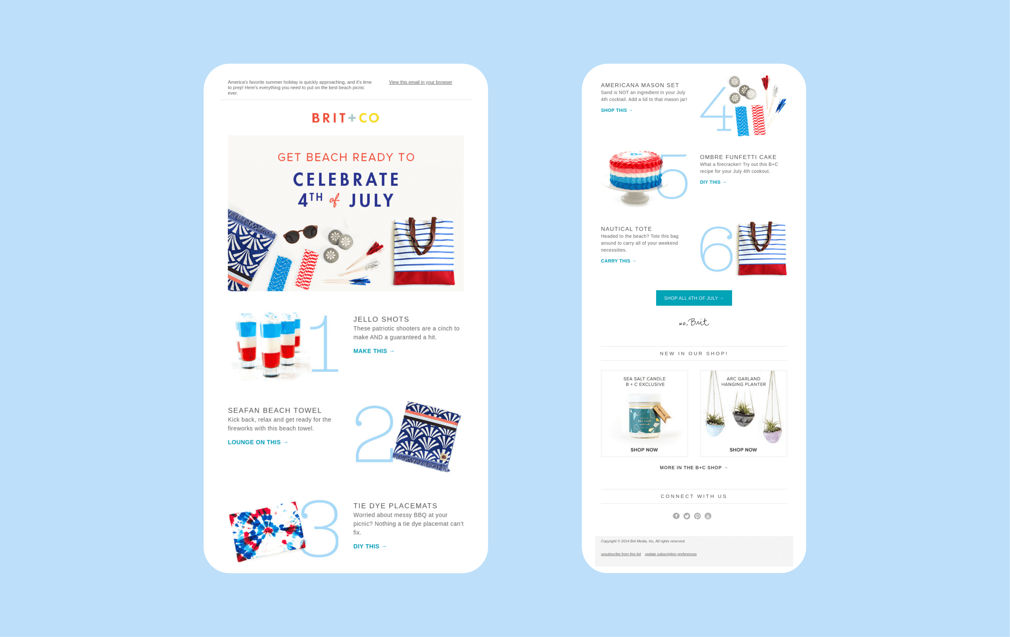 4th of July Email Marketing Campaigns - Brit + co