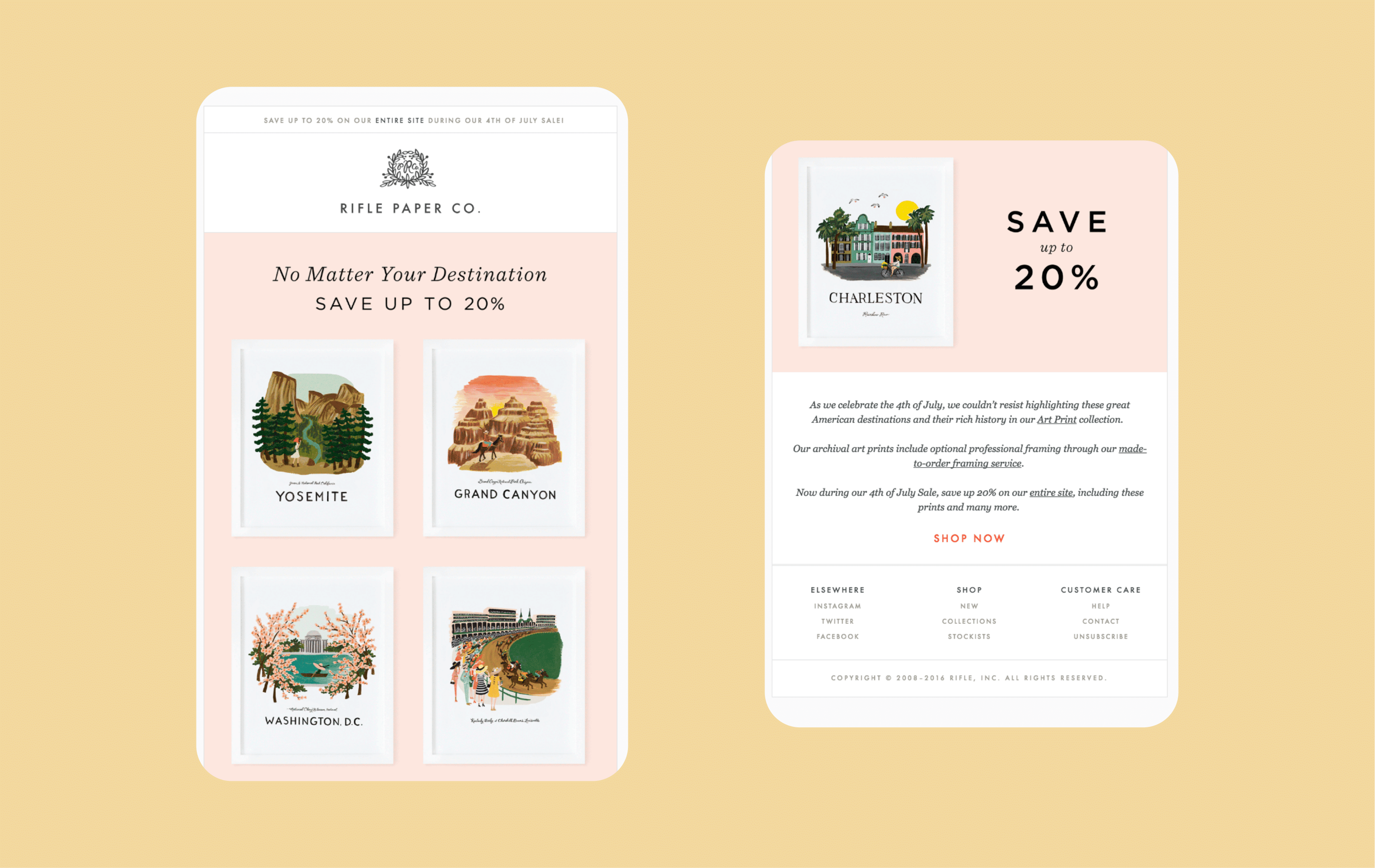 4th of July Email Marketing Campaigns - Rifle Paper co