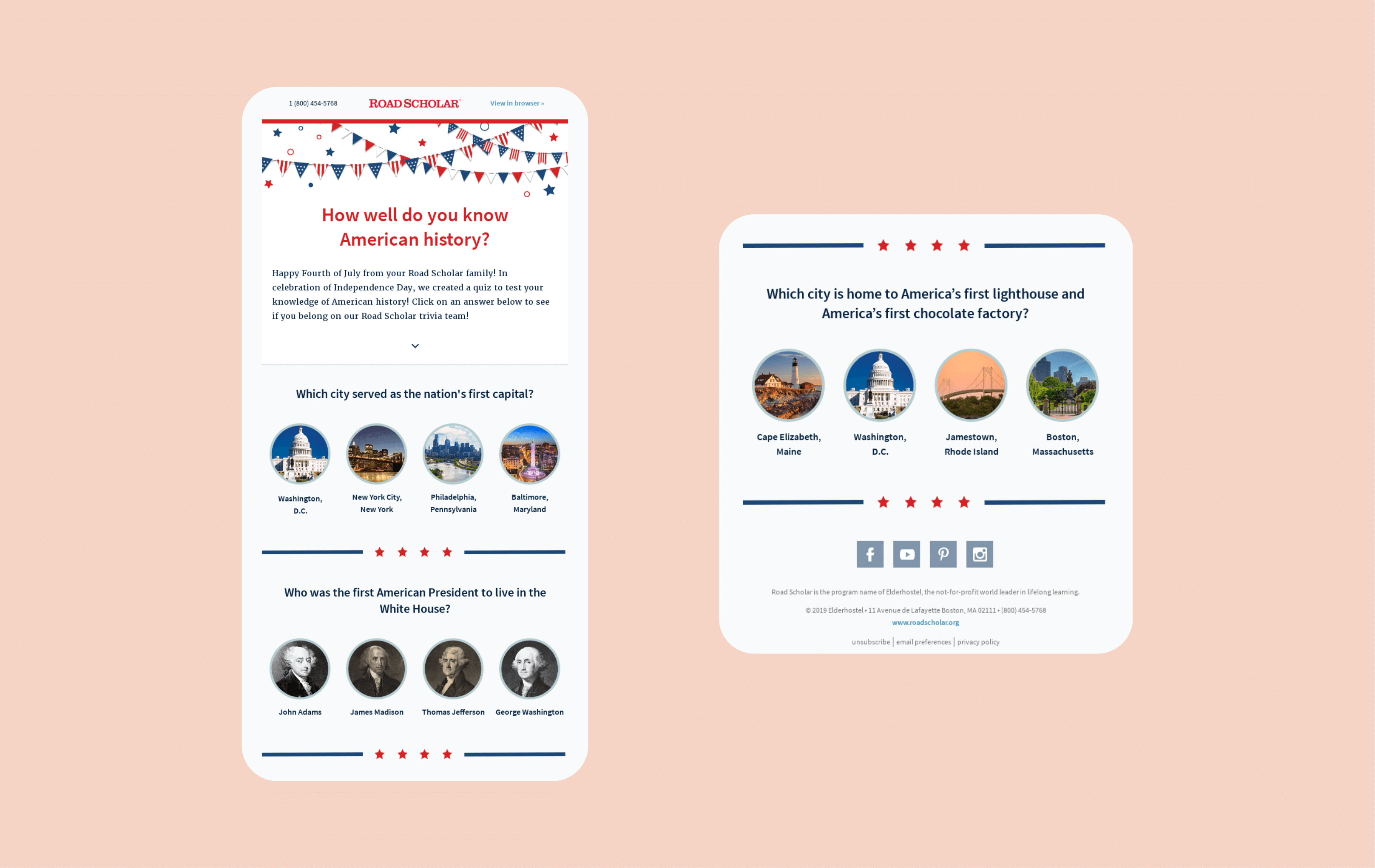 4th of July Email Marketing Campaigns - road scholar