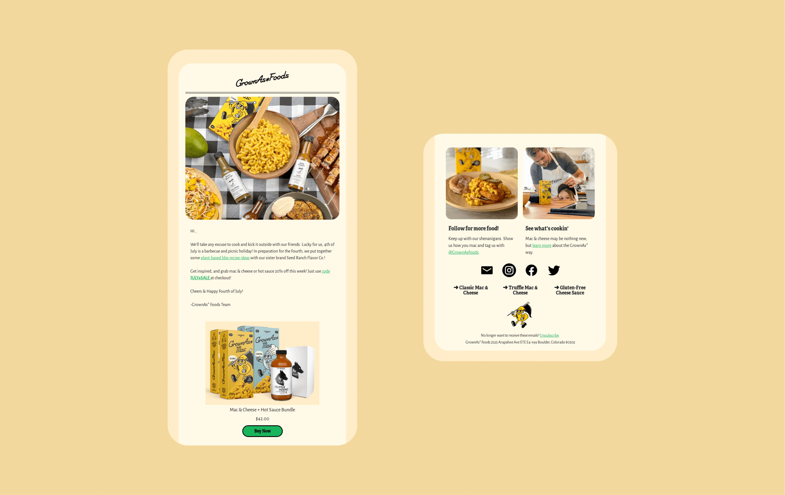 4th of July email marketing campaigns - Grown Foods