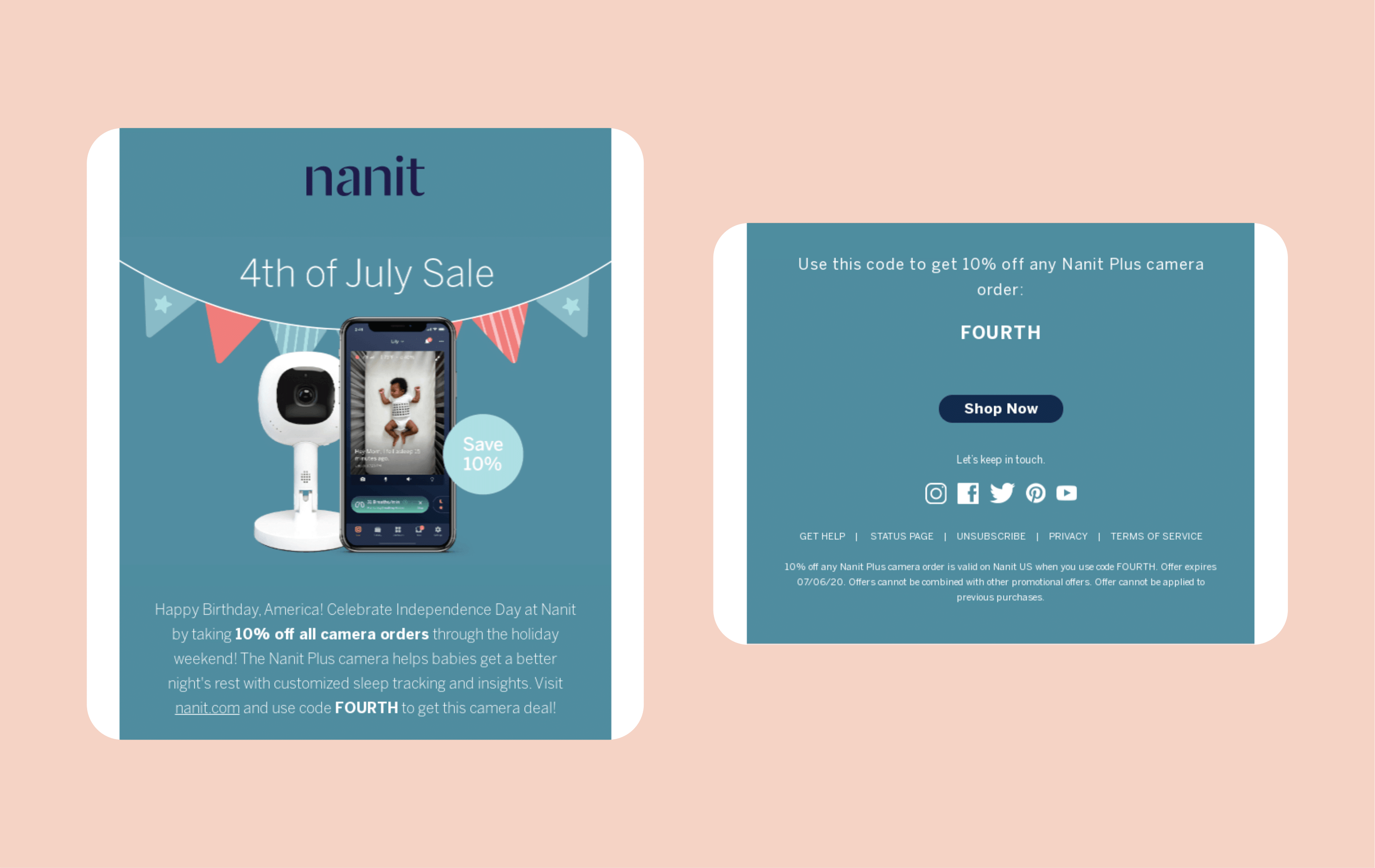 4th of July email marketing campaigns - Nanit