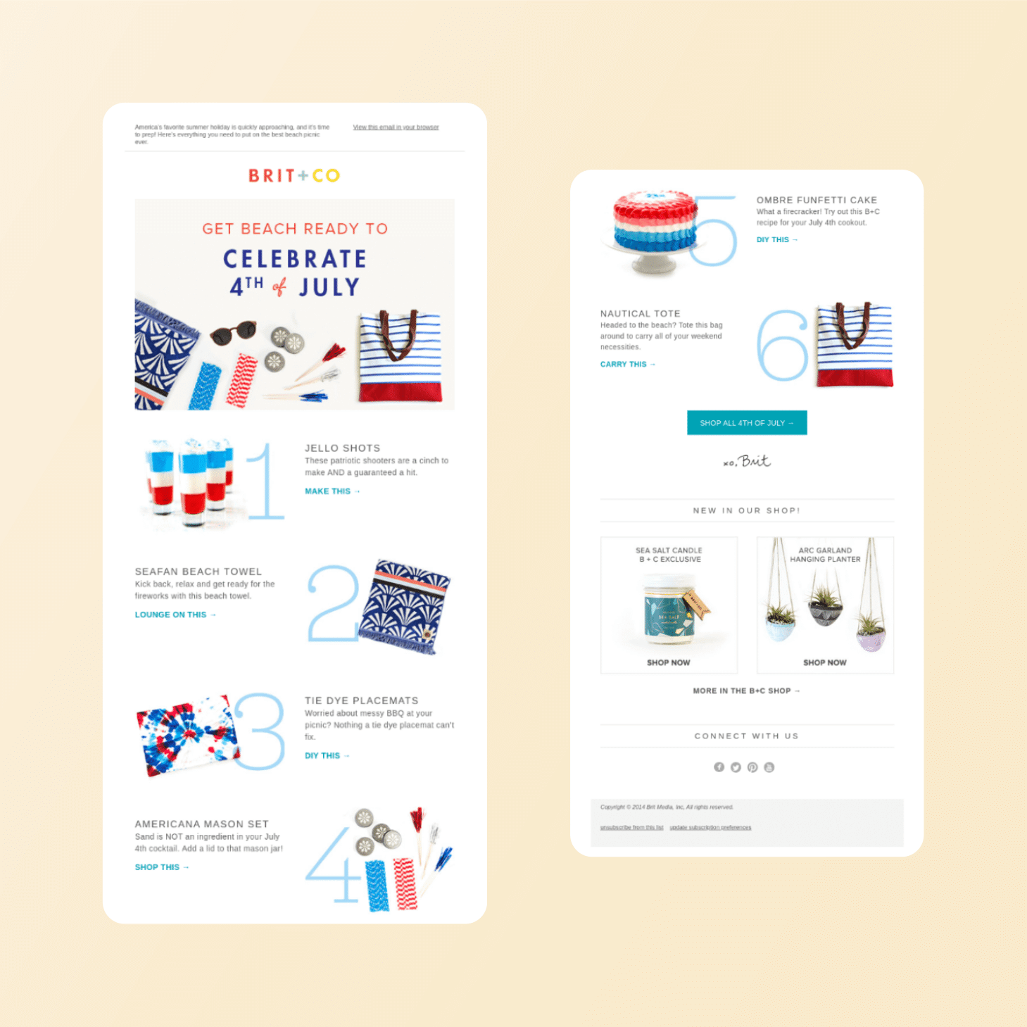 4th of July marketing ideas - email newsletter