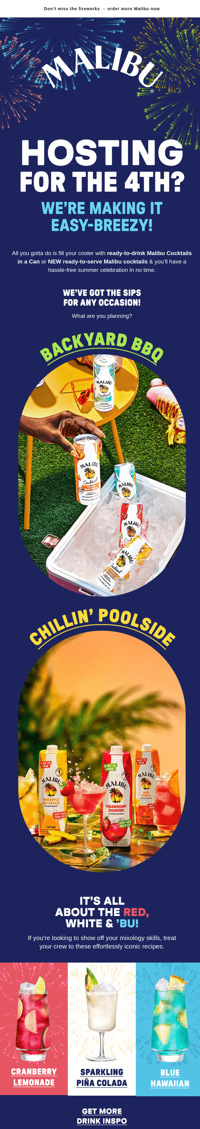 Malibu 4th of July Email Marketing
