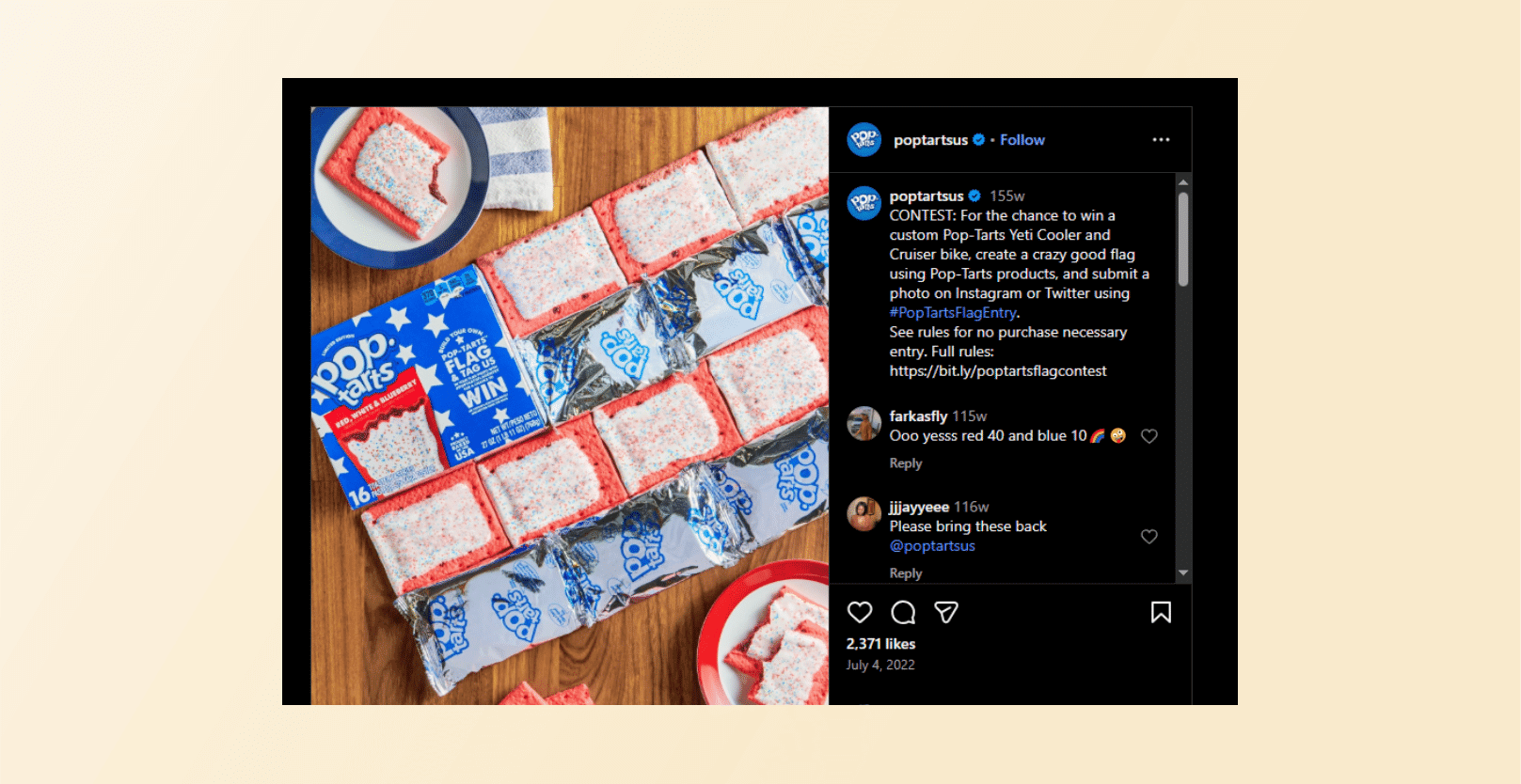 Pop Tarts US - 4th of July marketing ideas