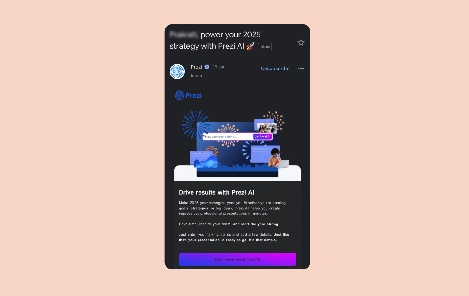 Prezi Special Occasion Email Retention Strategy