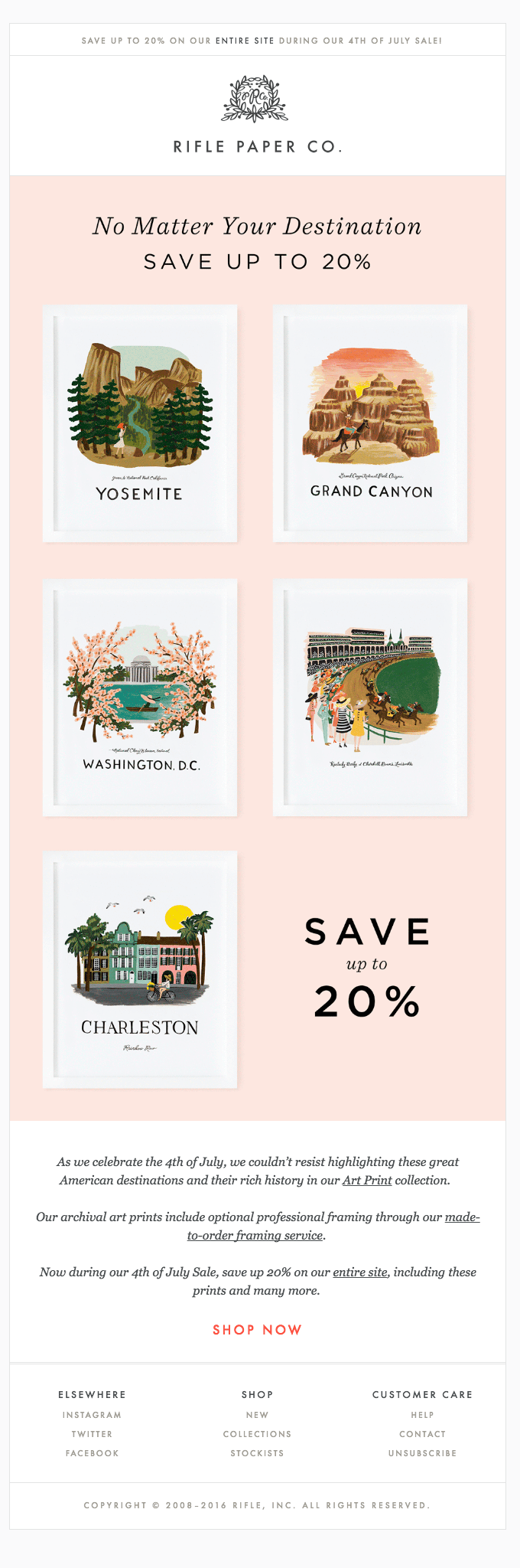 Rifle Paper Co. 4th of July Email Marketing