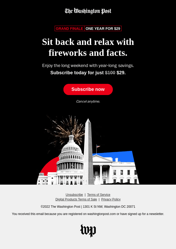 Washington Post 4th of July Email Marketing