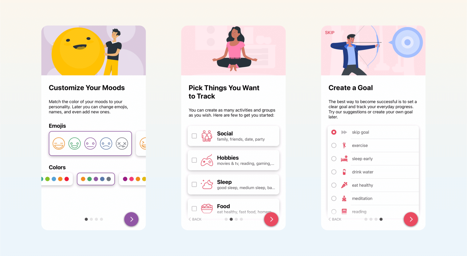 app onboarding - daylio