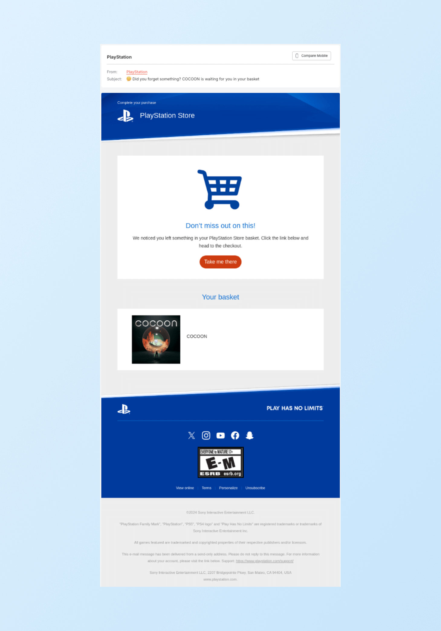 Playstation Abandoned Cart Email Subject Lines