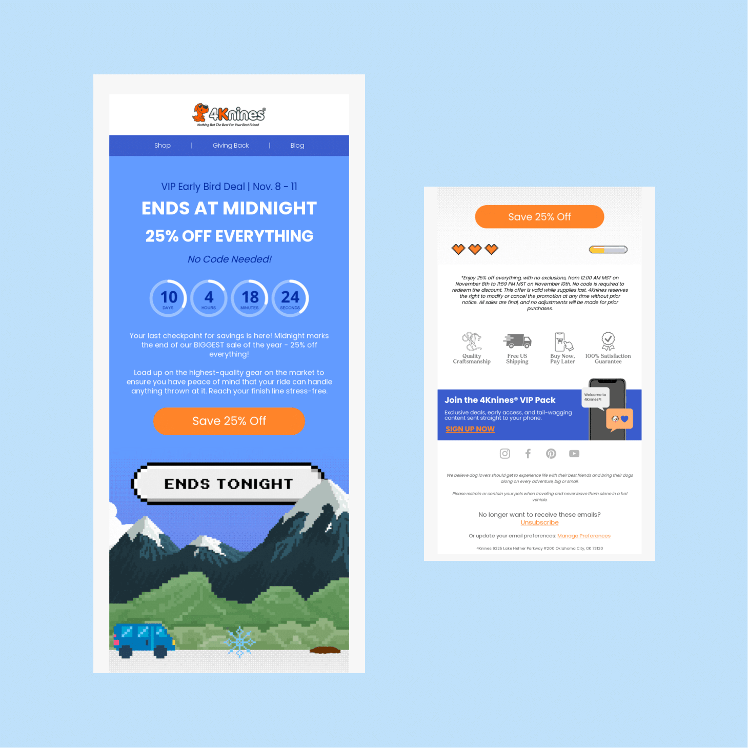 Black Friday email marketing - 4Knines