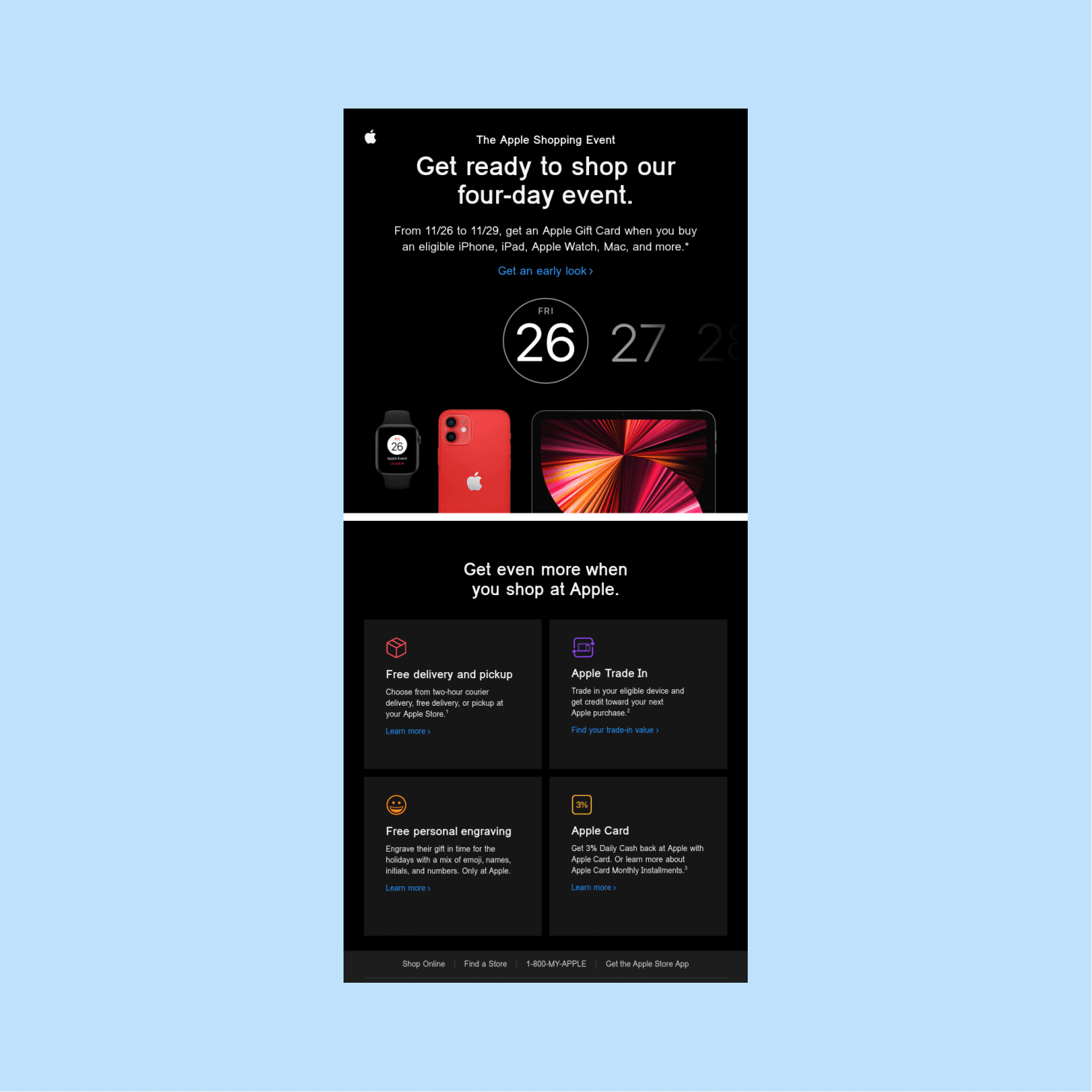 Black Friday email marketing - Apple