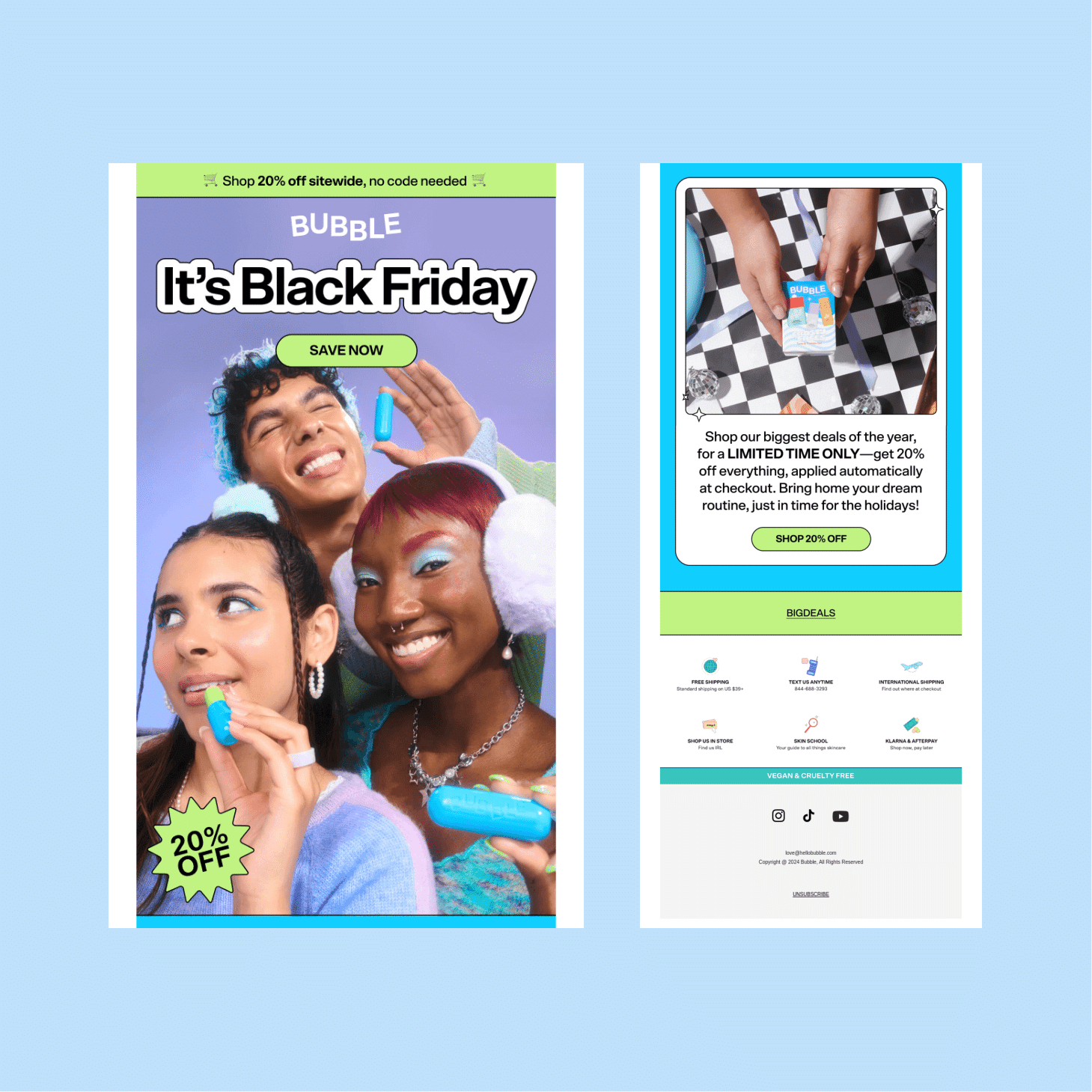 Black Friday email marketing - Bubble