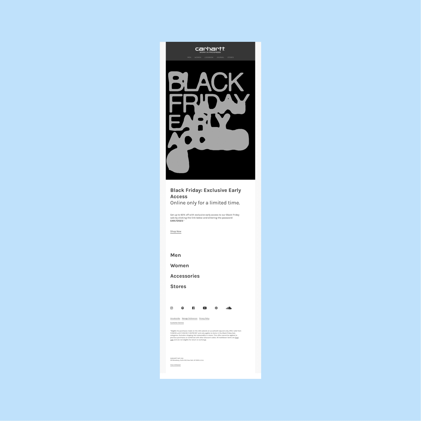 Black Friday email marketing - Carhatt