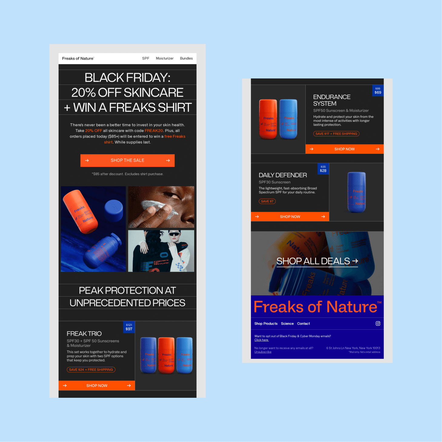 Black Friday email marketing - Freaks of nature
