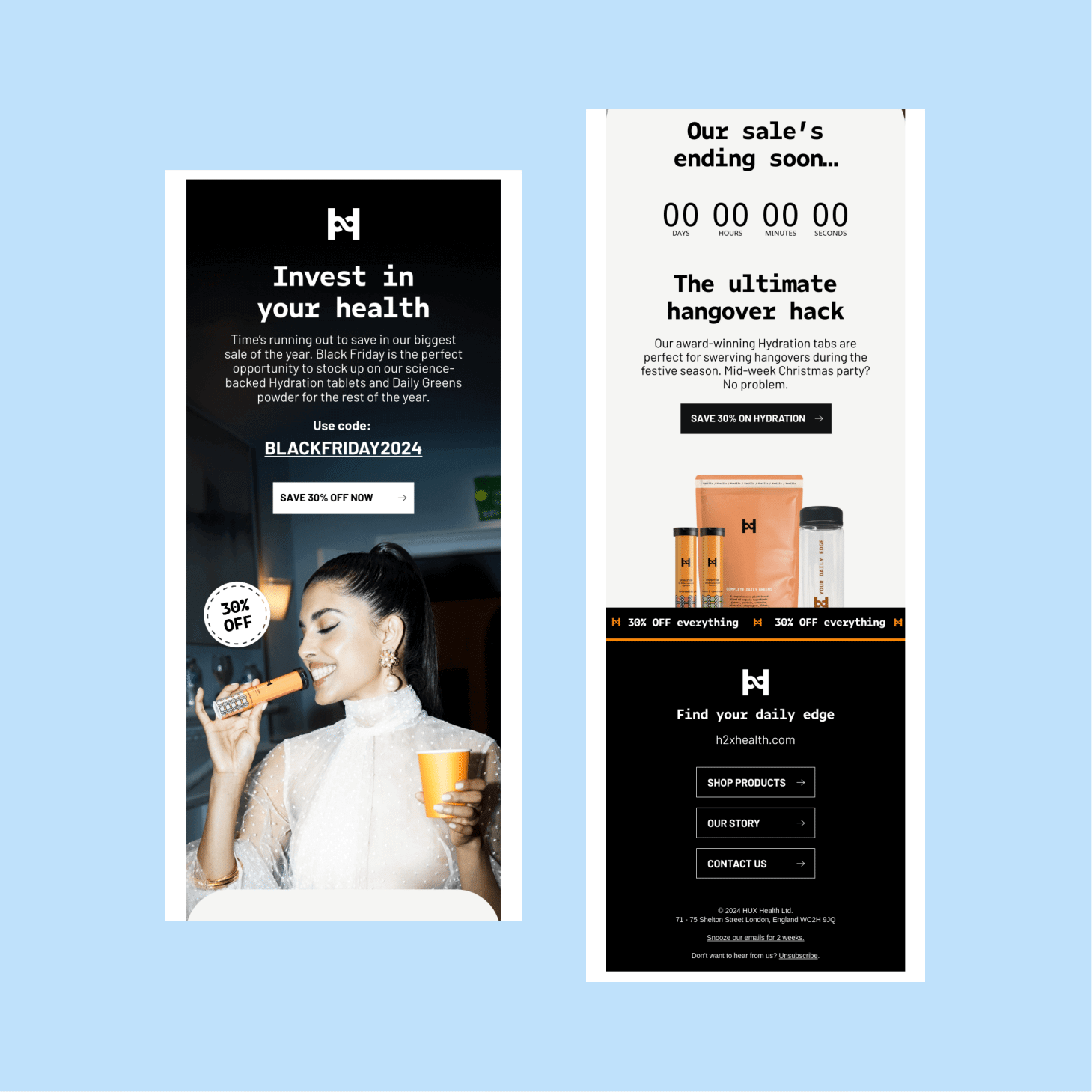 Black Friday email marketing - Hux Health