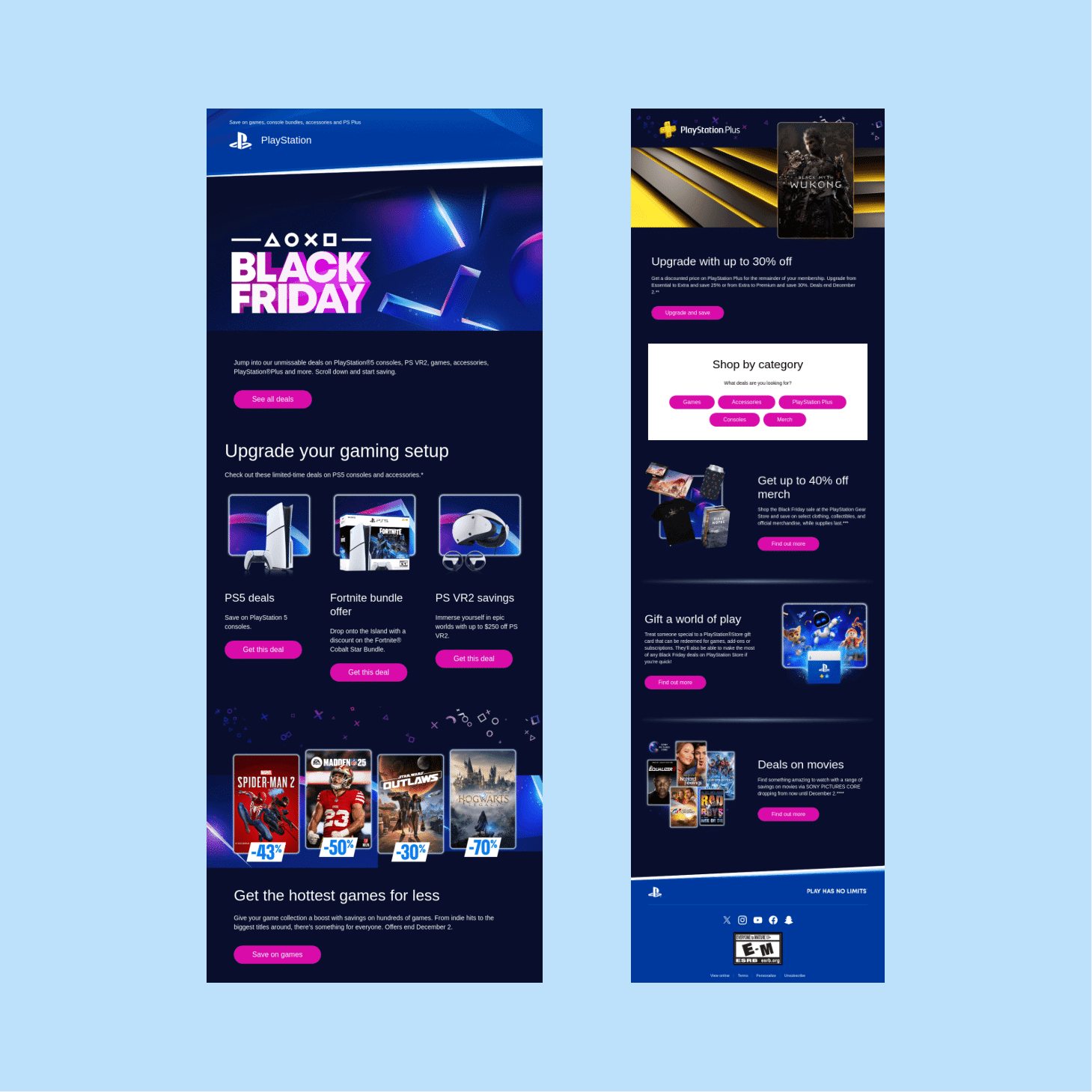 Black Friday email marketing - Playstation