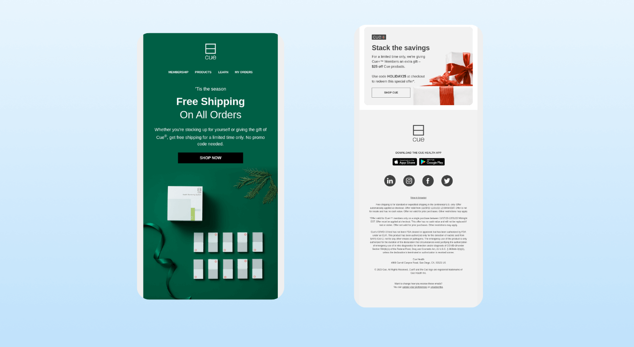 Christmas Email Marketing Ideas_ Cue Free Holiday Shipping Deadlines Email