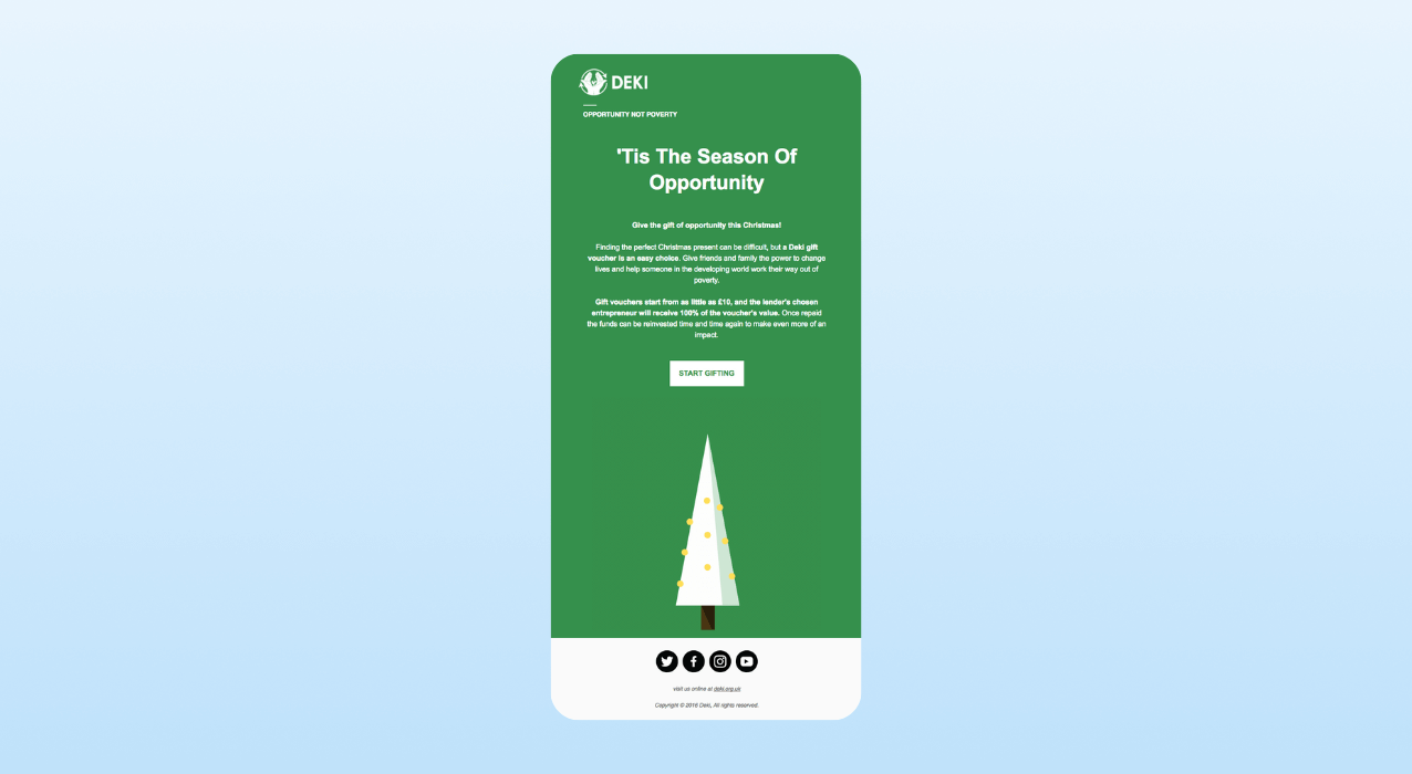 Christmas Email Marketing Ideas_ Deki Holiday Charity Tie-In