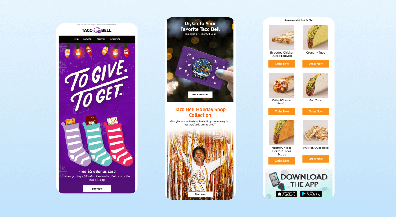 Christmas Email Marketing Ideas_ Taco Bell Festive Loyalty Points email