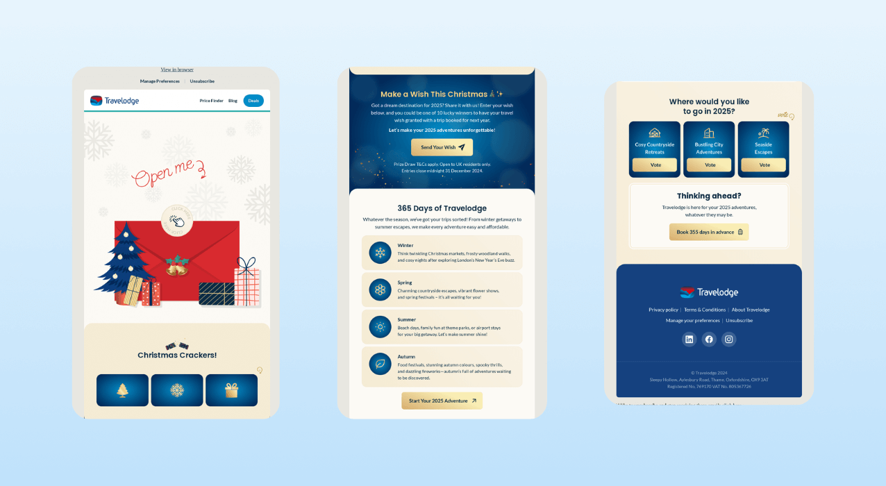 Christmas Email Marketing Ideas_ Travelodge Gamified Offers Email