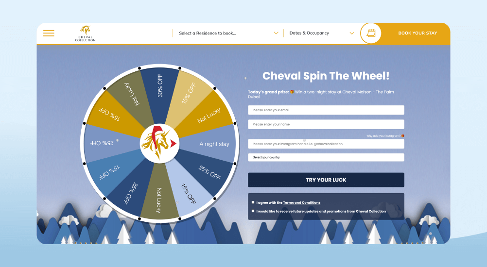 Christmas Promotion idea - Cheval Collection Gamified Holiday Discounts