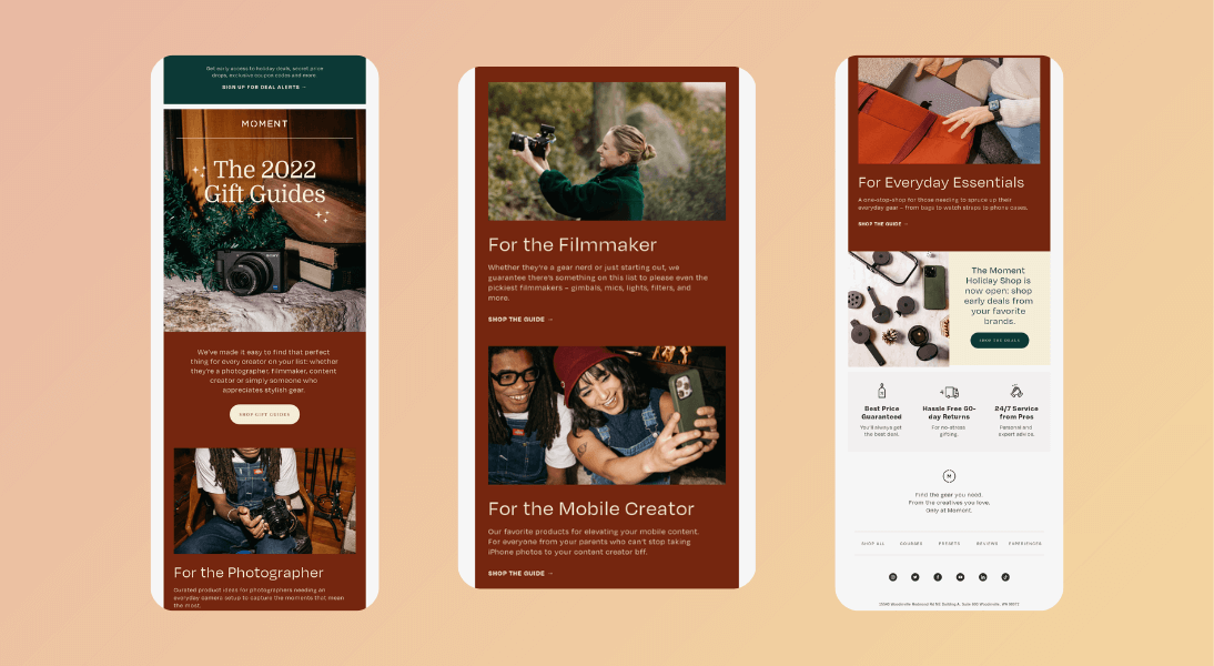 Ejemplos de newsletters de marketing de diciembre