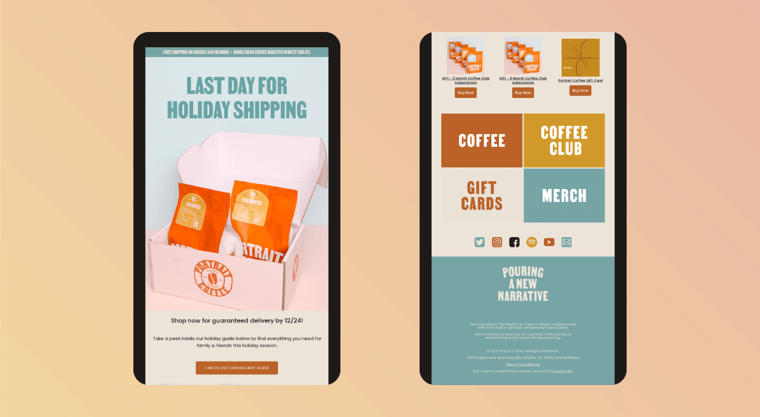 Ejemplos de newsletters de marketing de diciembre