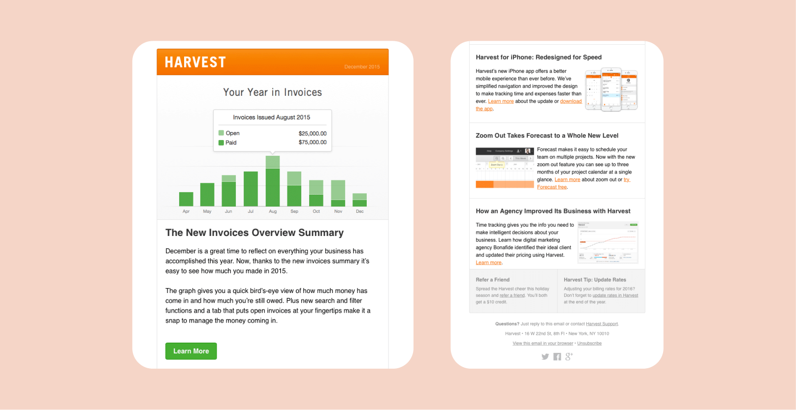 Harvest Email Marketing for Financial Services