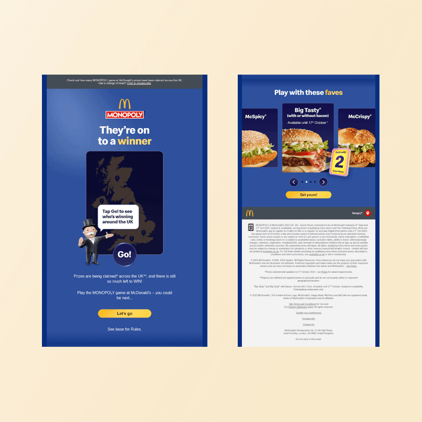 McDonald's interactive emails